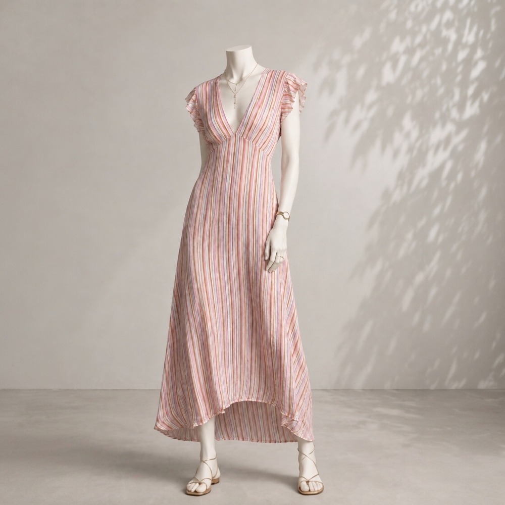 Everyday Ritual Heidi Nightgown XXL Pink Striped Cotton Cottagecore Sleep Dress - Picture 4 of 8